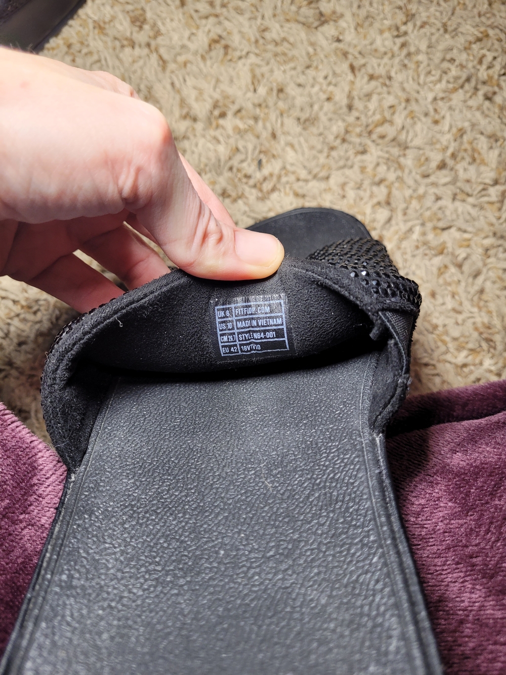 Fitflop Black Slip-On Mesh Sandals
